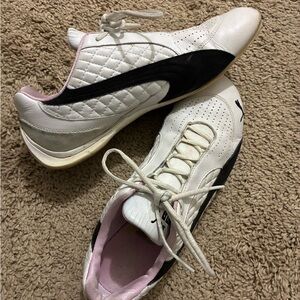 Puma Women's White and Black Quilted Sneakers